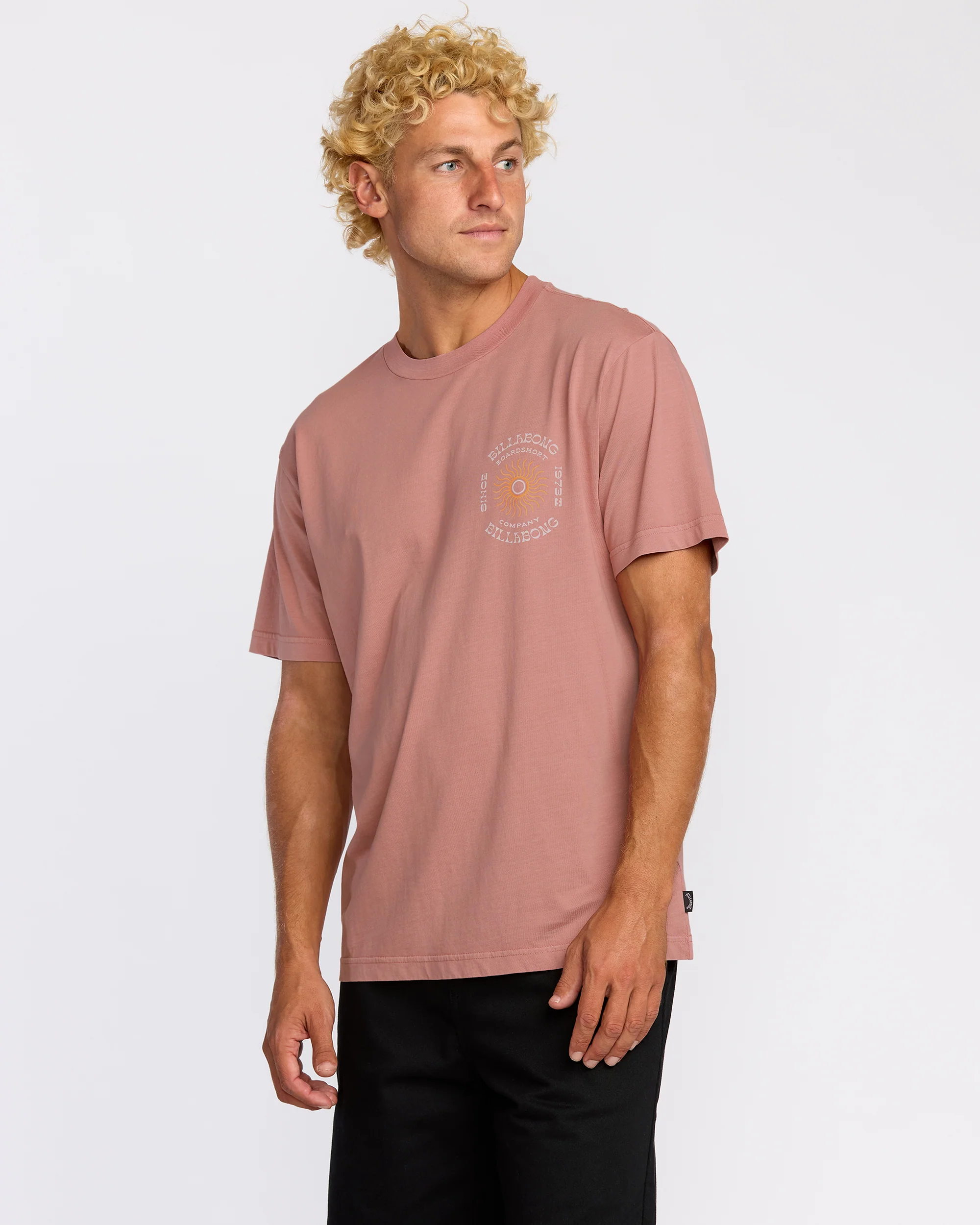 Sunrise Premium Wave Wash Short Sleeve T-Shirt - Dusty Rose - Image 4