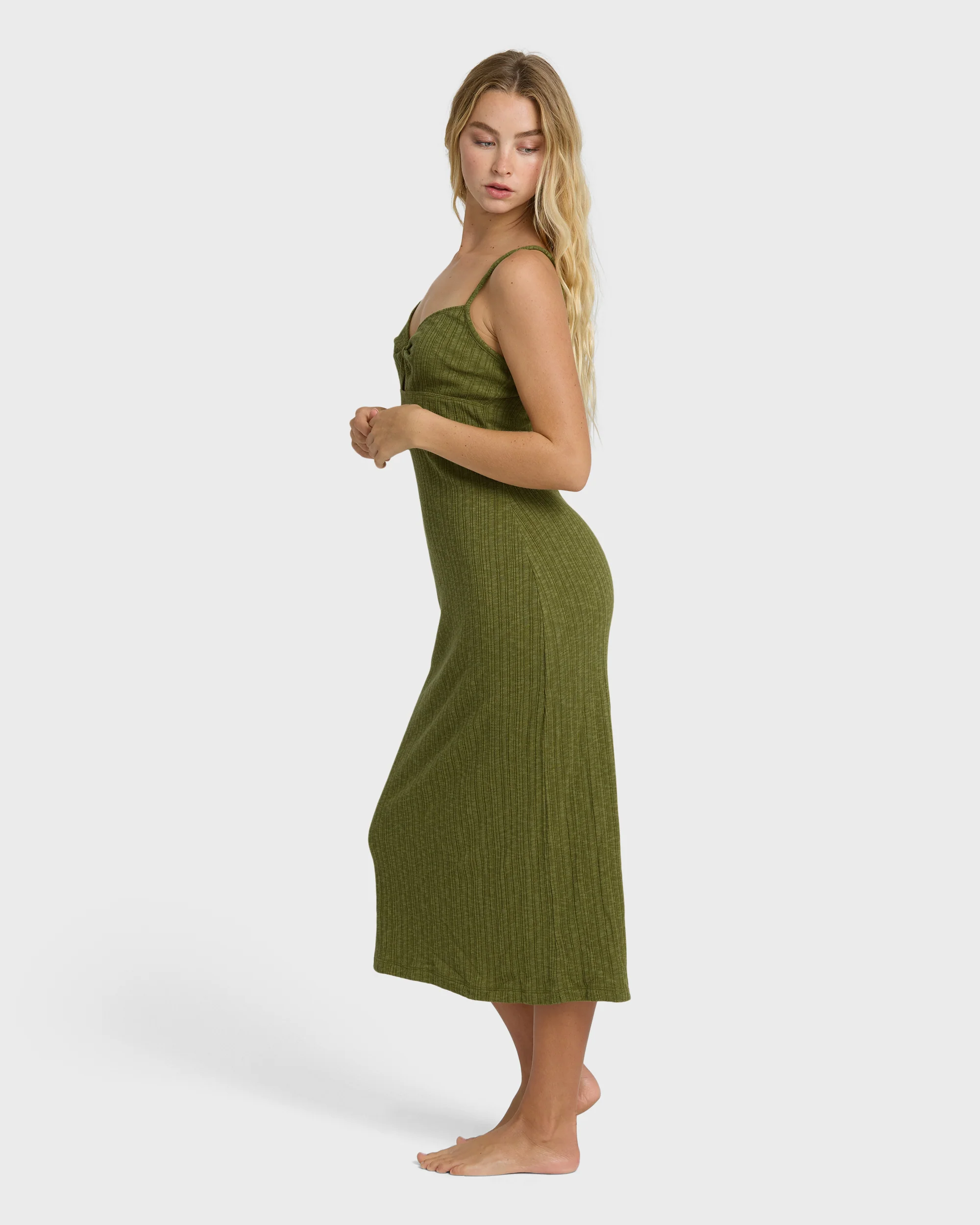 Sweet Moves Midi Dress - Dark Olive - Image 7