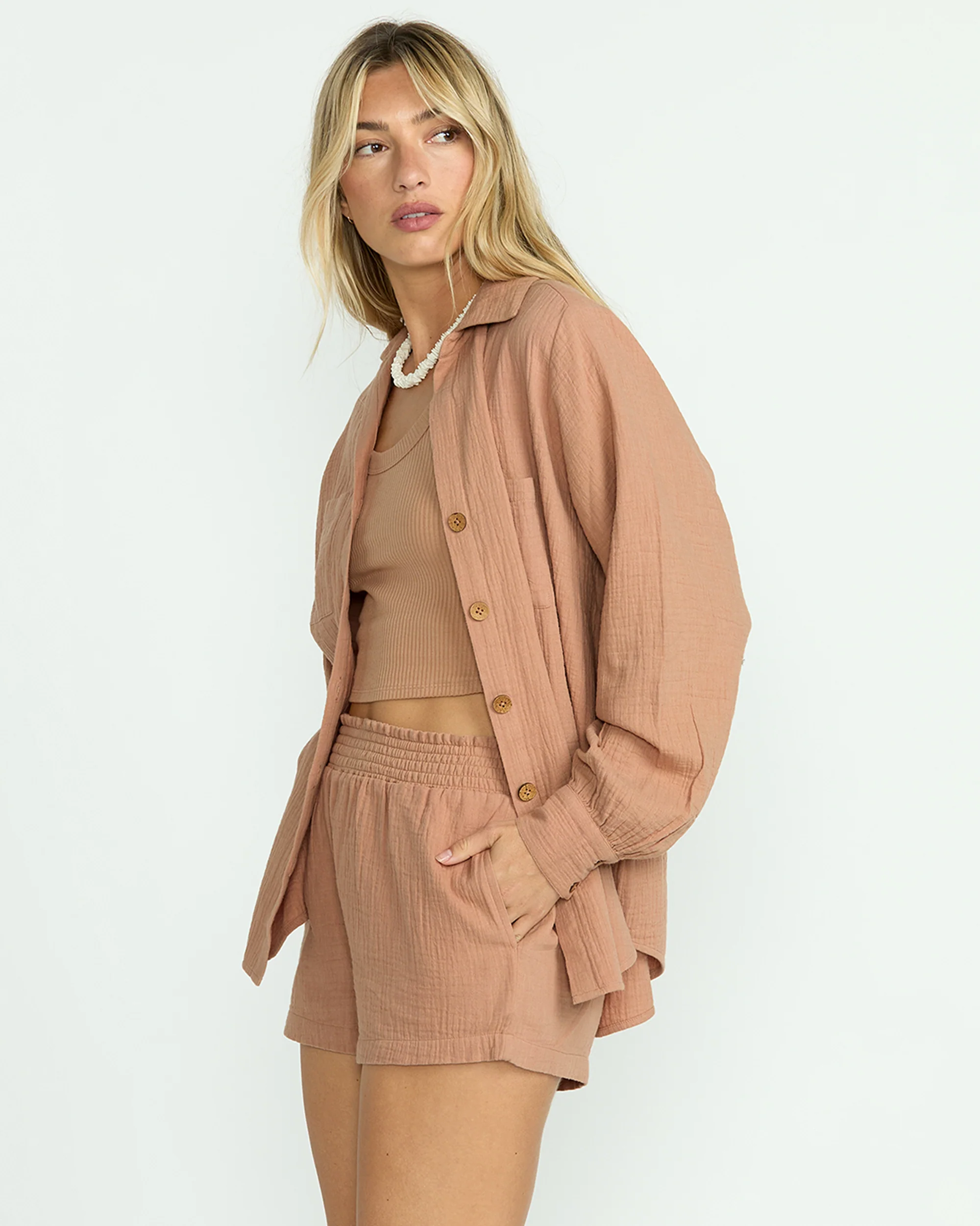 Sweet Swell Long Sleeve Shirt - Rose Brown - Image 4