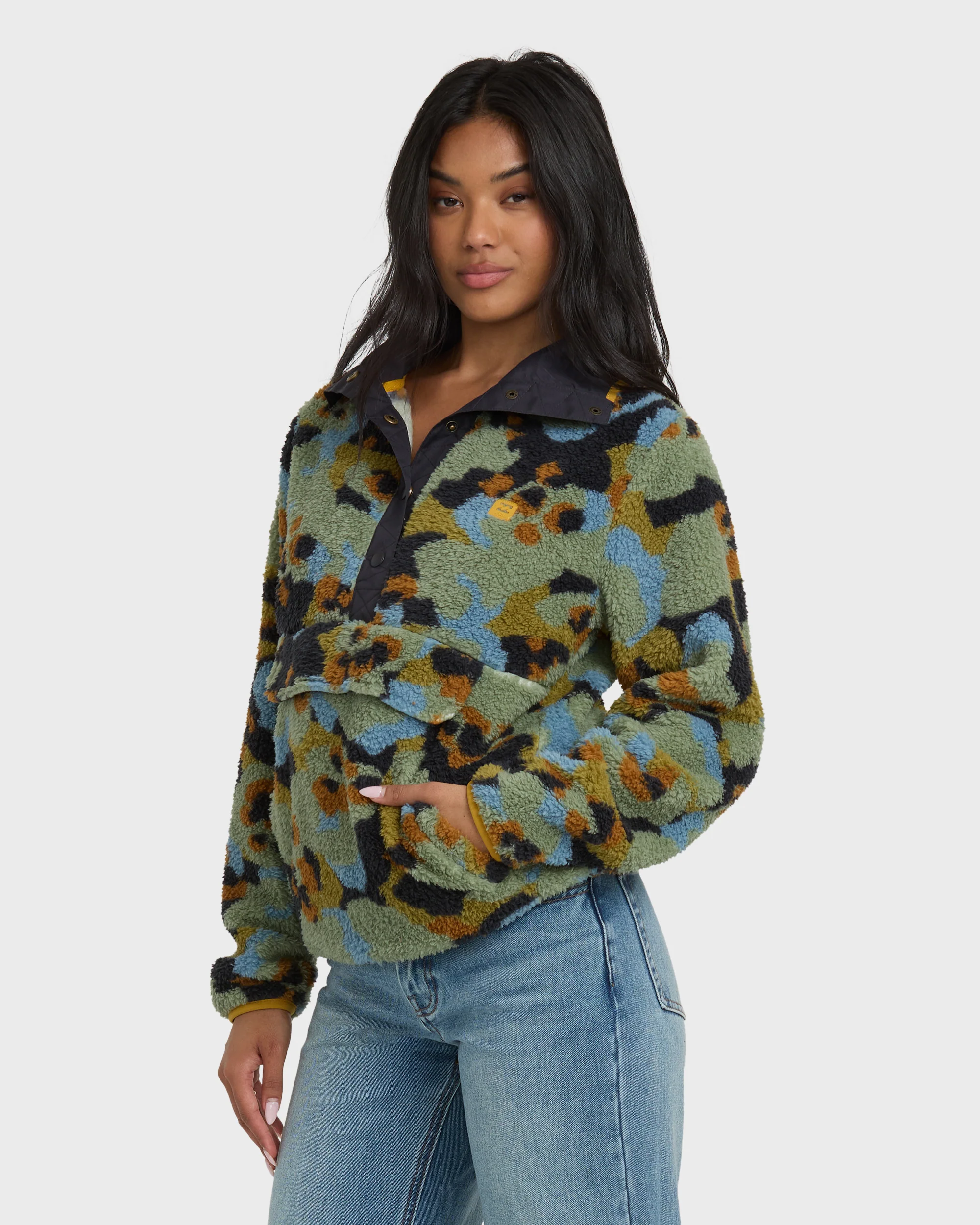 A/Div Switchback Pullover Half Snap Sherpa Fleece - Dusty Green - Image 5