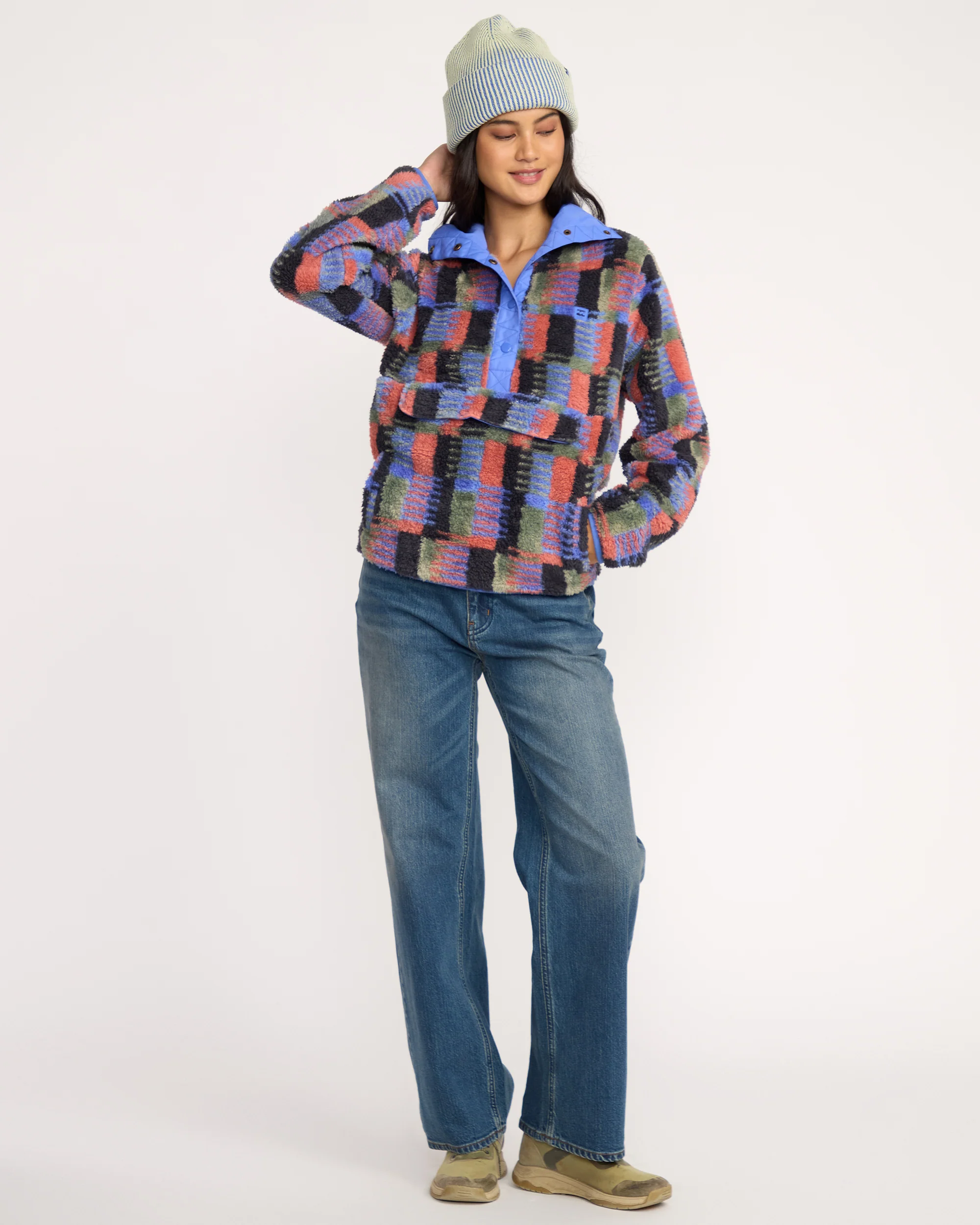 A/Div Switchback Pullover Half Snap Sherpa Fleece - Multi - Image 3