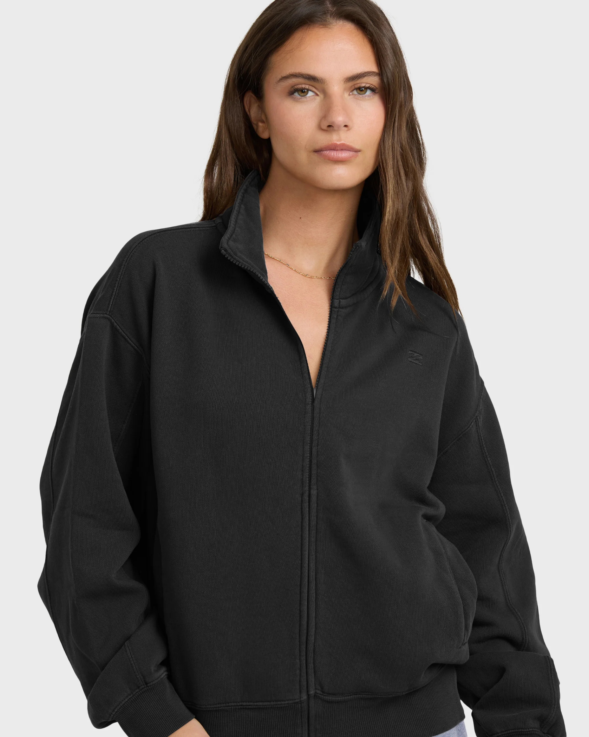 The Avery Zip Sweatshirt - Black Sands - Image 2