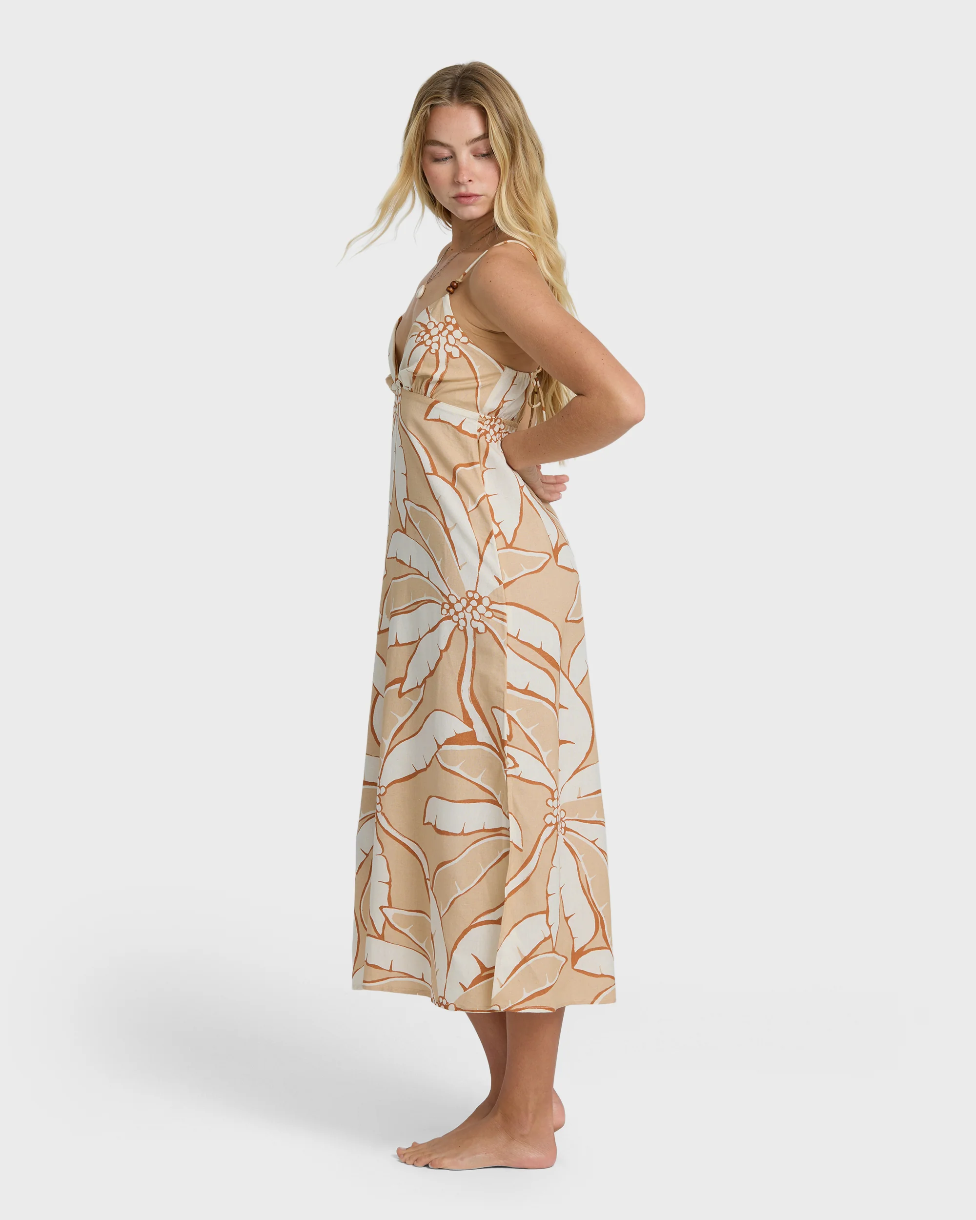 Tropic Breeze Midi Dress - Stone - Image 5