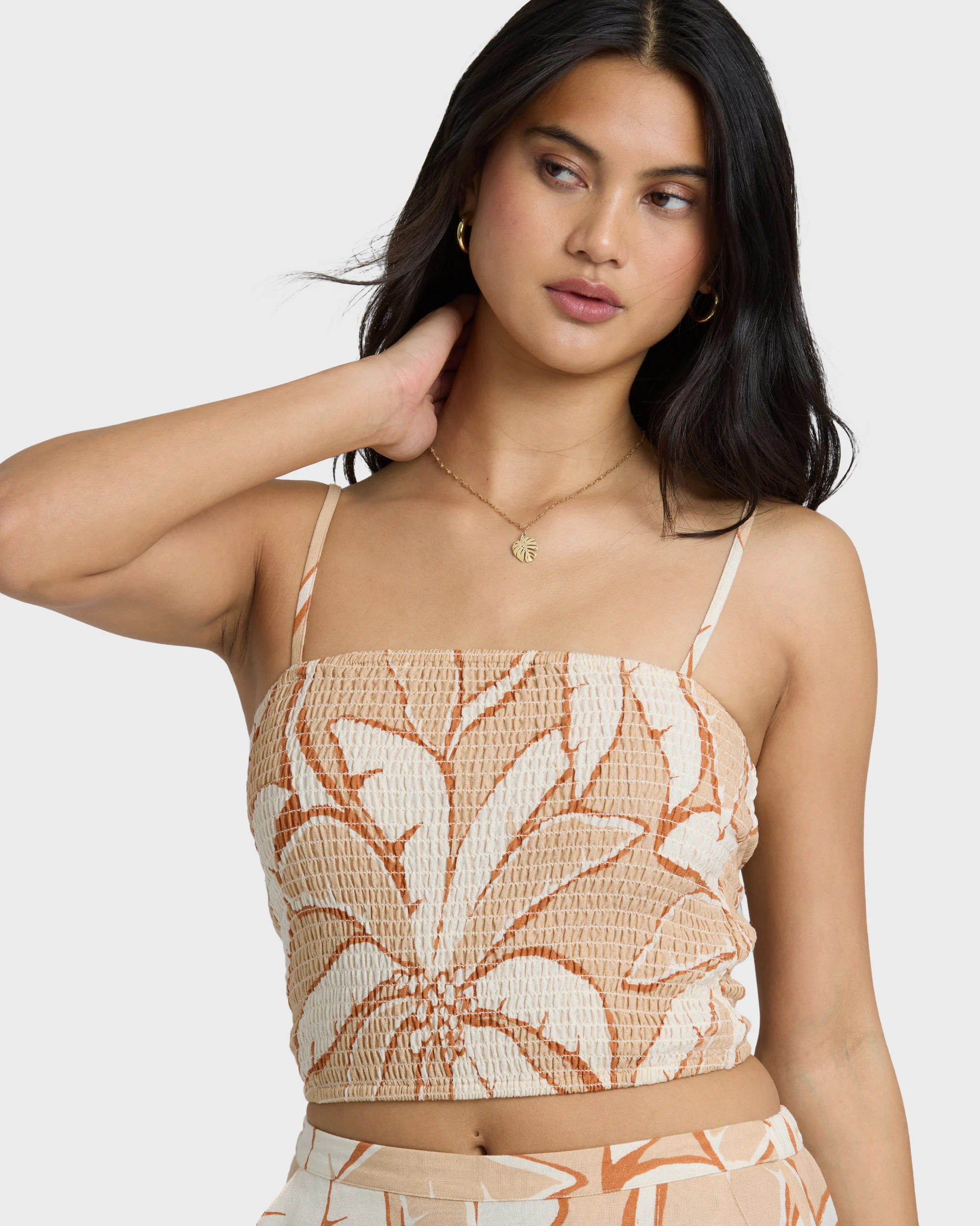 Tropic Breeze Woven Tank - Stone - Image 2