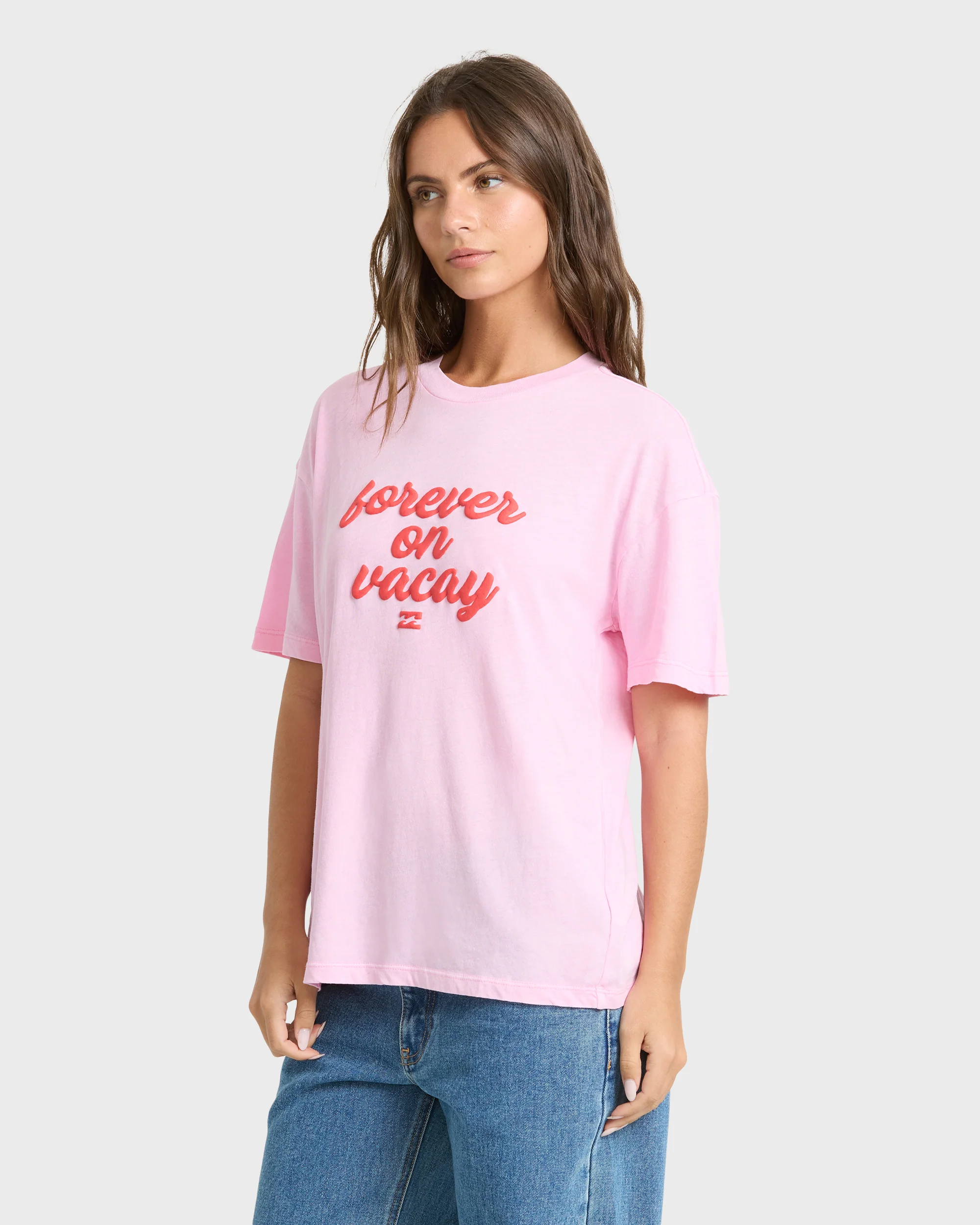 Vacay Forever Short Sleeve Knit T-Shirt - Prism Pink - Image 3