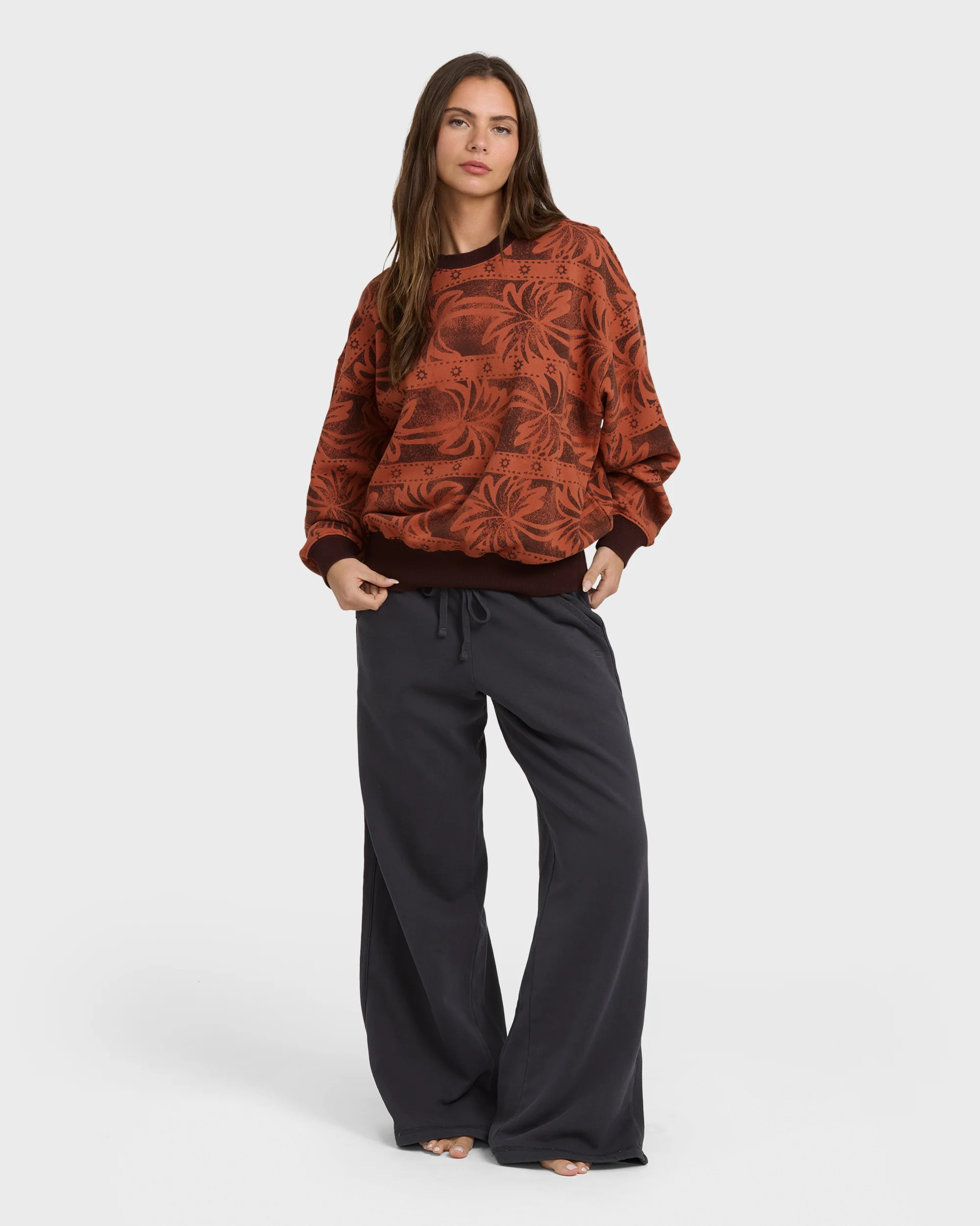 Vida Palms Crewneck Sweatshirt - Teak - Image 3
