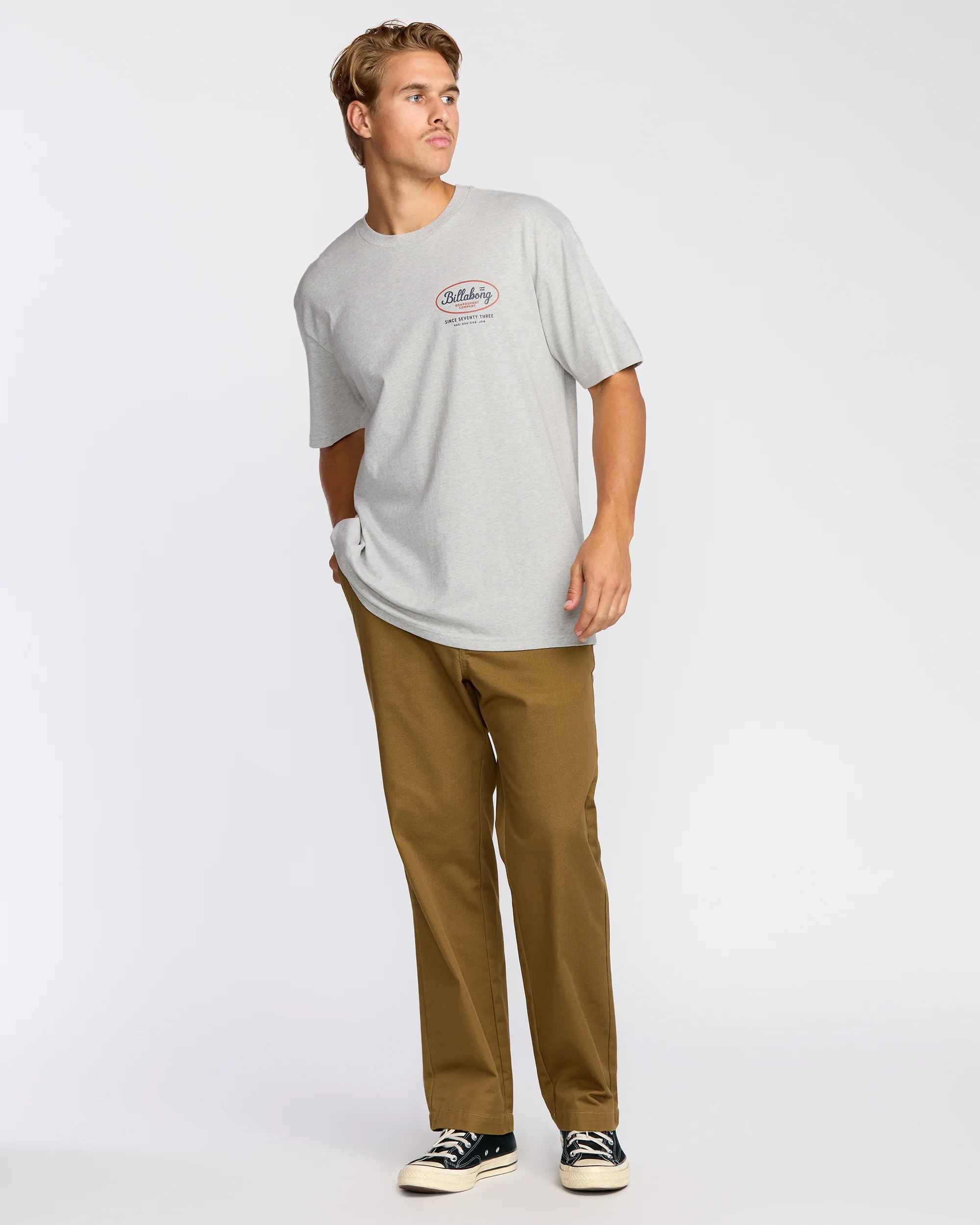 Walled Regular Short Sleeve T-Shirt - Lt Grey Htr - Image 4