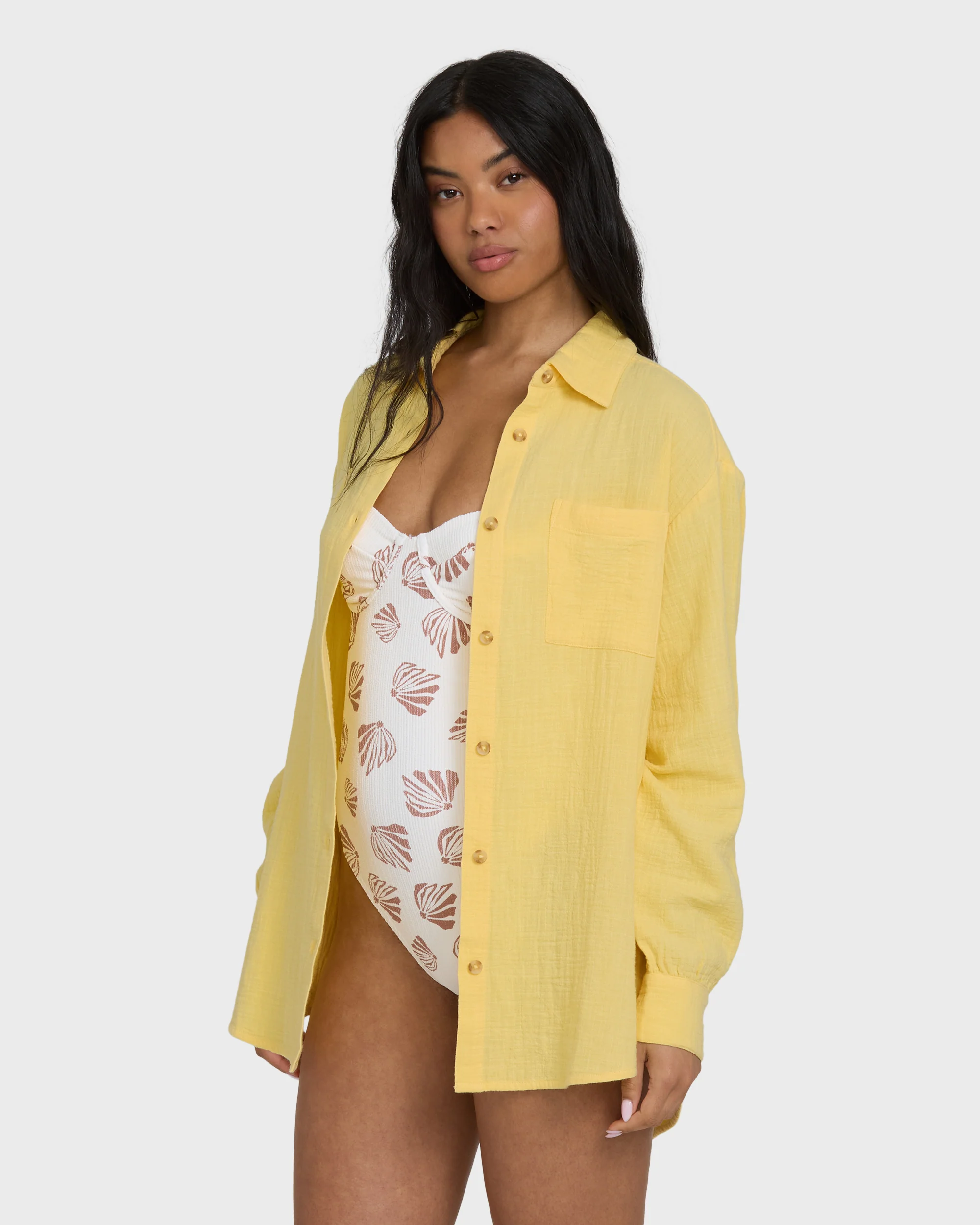 Wanderer Solid Long Sleeve Woven Shirt - Sundress - Image 3