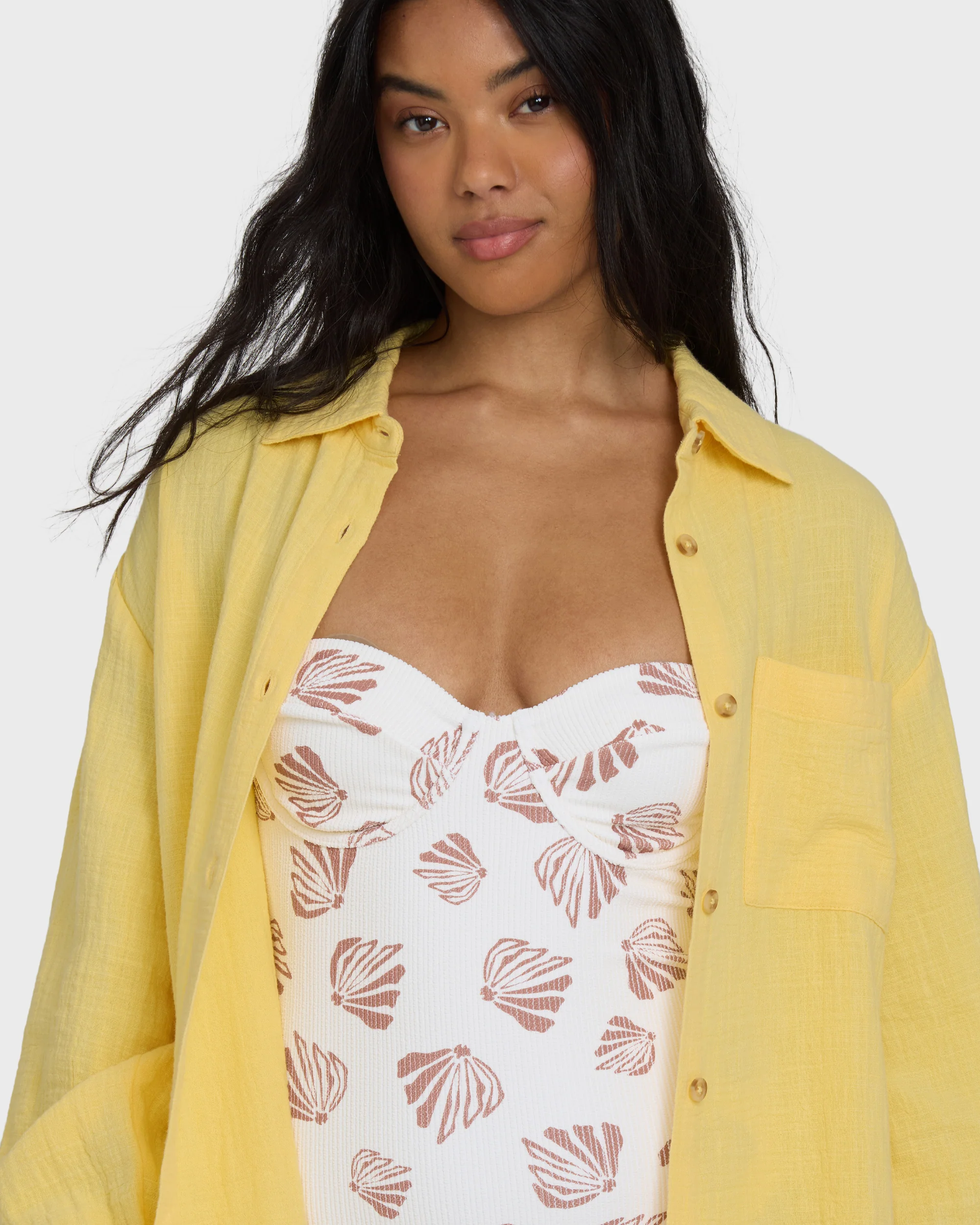 Wanderer Solid Long Sleeve Woven Shirt - Sundress - Image 5