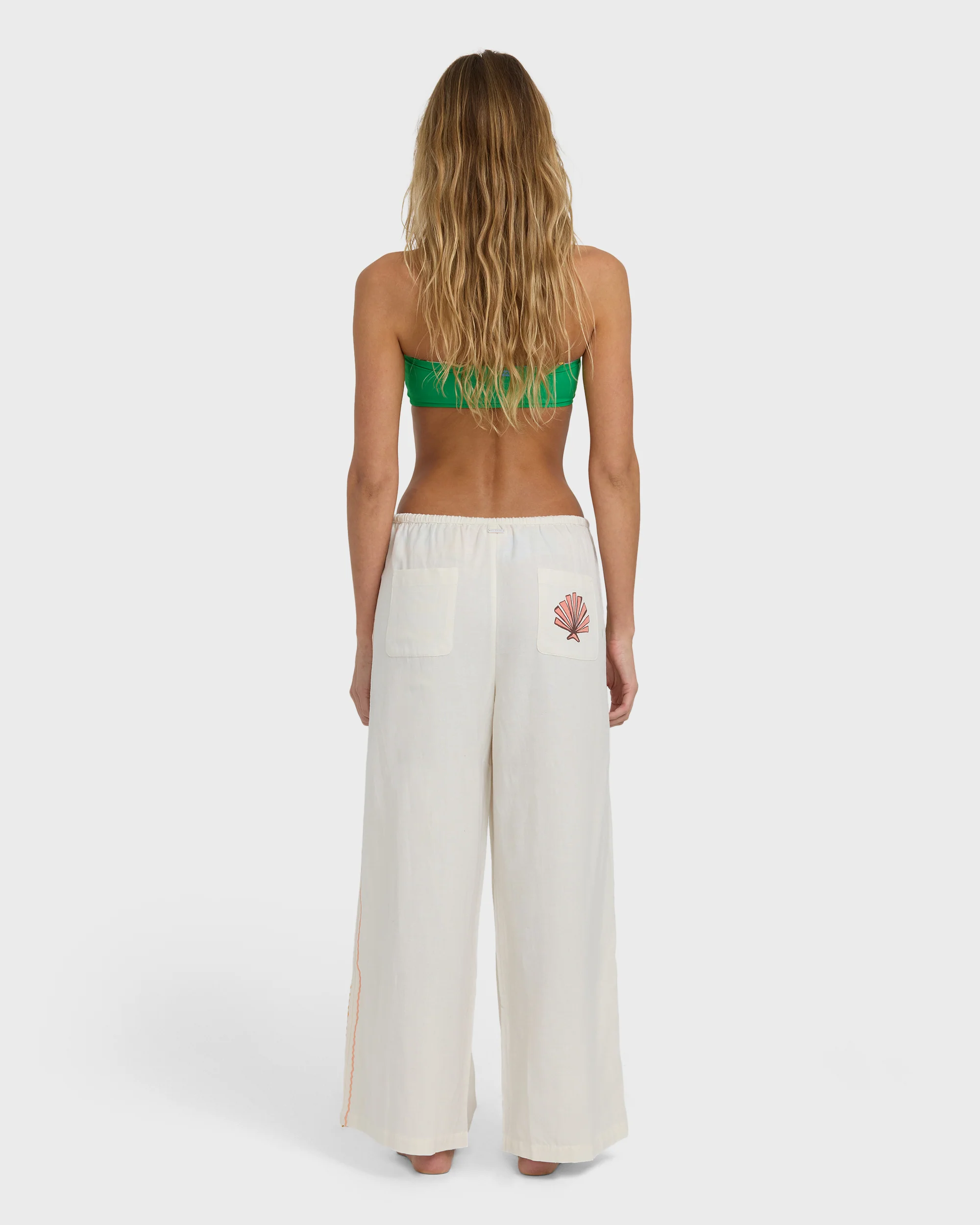 Wave Haze Elastic Waist Pants - Salt Crystal - Image 3
