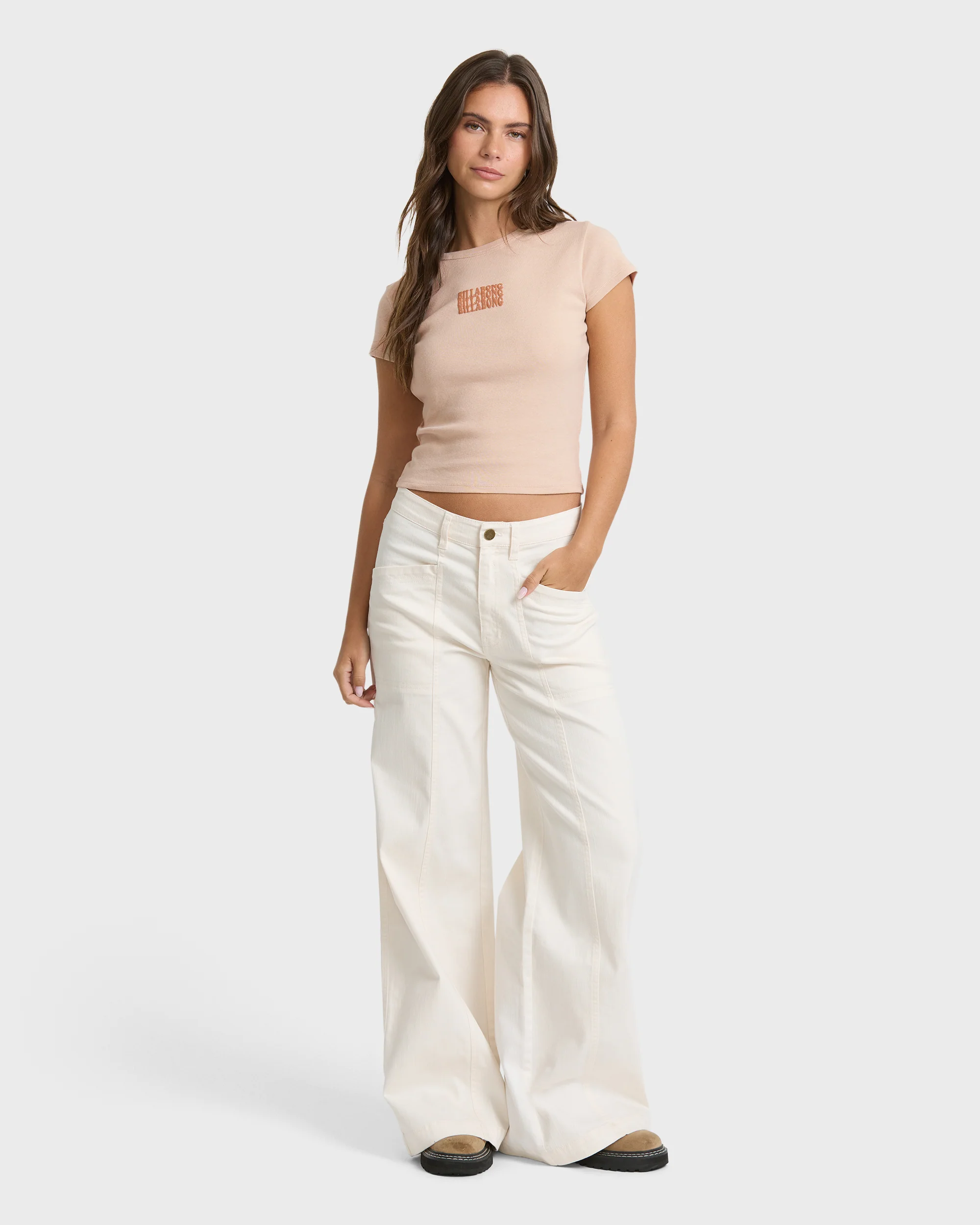 Triple Stacked Short Sleeve T-Shirt - Oatmeal - Image 3